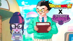 Size: 1024x576 | Tagged: safe, sci-twi, twilight sparkle, equestria girls, friendship games, crossover, crossover shipping, dragon ball super, dragon ball z, gohan, twihan