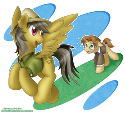 Size: 729x663 | Tagged: safe, artist:skyheavens, derpibooru import, daring do, oc, oc:archie