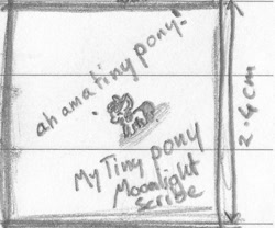 Size: 702x583 | Tagged: safe, artist:moonlightscribe, apple bloom, dialogue, lined paper, monochrome, solo, tiny, traditional art