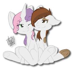 Size: 570x534 | Tagged: safe, artist:flow3r-child, pipsqueak, sweetie belle, female, male, shipping, straight, sweetiesqueak