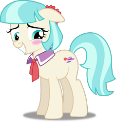 Size: 3814x4000 | Tagged: safe, artist:dashiesparkle, artist:lahirien, coco pommel, made in manehattan, .svg available, absurd resolution, blushing, cocobetes, cute, ponyscape, simple background, solo, transparent background, vector