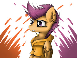 Size: 960x720 | Tagged: safe, artist:lunathegamer163, derpibooru import, scootaloo, clothes, solo