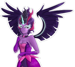 Size: 2000x1800 | Tagged: safe, artist:kikirdcz, midnight sparkle, sci-twi, twilight sparkle, equestria girls, friendship games, cleavage, female, simple background, sneer, solo, transparent background