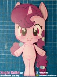 Size: 937x1250 | Tagged: safe, artist:eljoeydesigns, sugar belle, season 5, belly button, papercraft