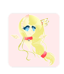 Size: 1024x1178 | Tagged: safe, artist:halcyondrop, oc, oc only, oc:cherry syrup, pegasus, pony, collar, hair tie, necklace, pet tag, solo