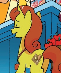 Size: 221x264 | Tagged: safe, idw, spoiler:comic, spoiler:comicff9, background pony, chicken and waffles, solo