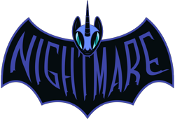 Size: 12000x8165 | Tagged: safe, artist:sirhcx, nightmare moon, 60s, absurd resolution, batman, crossover, design, logo, simple background, transparent background, vector