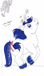 Size: 400x687 | Tagged: safe, artist:lana56, g1, ponified, solo, sonic the hedgehog, sonic the hedgehog (series), traditional art