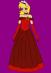 Size: 850x1200 | Tagged: safe, artist:linedraweer, oc, oc only, oc:jewel, anthro, anthro oc, clothes, dress, gown, solo
