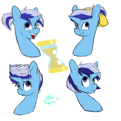 Size: 1280x1280 | Tagged: safe, artist:farewelldecency, derpibooru import, minuette, amending fences, alternate hairstyle