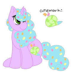 Size: 497x489 | Tagged: safe, artist:dexterthedreamer, oc, oc only, oc:funfetti, pony, unicorn, confetti, solo