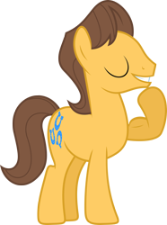 Size: 1600x2156 | Tagged: safe, artist:vectorizedunicorn, caramel, earth pony, pony, sonic rainboom (episode), flexing, male, simple background, solo, stallion, transparent background, vector