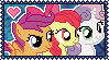 Size: 99x55 | Tagged: safe, artist:kevfin, apple bloom, scootaloo, sweetie belle, cutie mark crusaders, deviantart stamp