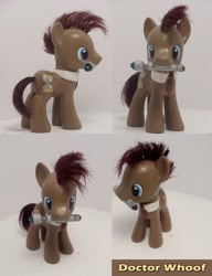 Size: 1106x1438 | Tagged: safe, artist:modern-warmare, doctor whooves, pony, brushable, custom, doctor who, irl, male, mouth hold, photo, solo, sonic screwdriver, stallion, toy