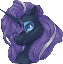 Size: 700x714 | Tagged: safe, artist:qeius, nightmare rarity, bust, looking at you, portrait, solo