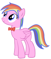 Size: 2285x2624 | Tagged: safe, artist:pixel3000nerd, oc, oc only, oc:aurora dash, pegasus, pony, base used, bowtie, cute, offspring, parent:rainbow dash, parent:unnamed oc, parents:canon x oc, roleplay, simple background, solo, transparent background, vector