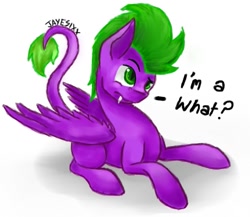 Size: 959x833 | Tagged: safe, artist:jayesixx, spike, dragon, leonine tail, ponified, ponified spike, solo