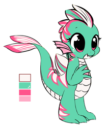 Size: 2724x3205 | Tagged: safe, artist:starshinebeast, oc, oc only, oc:bubble, dragon, sea dragon, equestria2101, female, solo