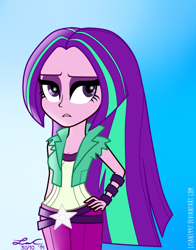 Size: 900x1150 | Tagged: safe, artist:lisan1997, aria blaze, equestria girls, rainbow rocks, alternate hairstyle, loose hair