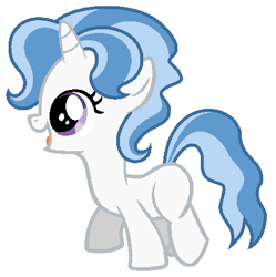 Size: 424x426 | Tagged: safe, artist:unoriginai, oc, oc only, pony, unicorn, blank flank, cute, filly, offspring, parent:fancypants, parent:trixie, parents:fancytrix, simple background, solo, white background