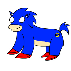 Size: 900x900 | Tagged: safe, artist:pewdie-pinkiepie, pony, 1000 hours in ms paint, crossover, ms paint, ponified, sanic, sonic the hedgehog, sonic the hedgehog (series)