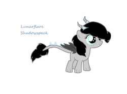 Size: 624x462 | Tagged: safe, artist:moonrose10, oc, oc only, oc:lunarflare shadowspeck, dragon, female, filly, solo