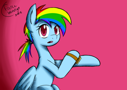 Size: 4500x3200 | Tagged: safe, artist:fiercewendigo, derpibooru import, rainbow dash, pegasus, pony, alternate hairstyle, brush, solo