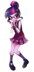 Size: 401x843 | Tagged: safe, artist:weiliy, sci-twi, twilight sparkle, equestria girls, friendship games, clothes, crystal prep academy, crystal prep academy uniform, glasses, school uniform, solo