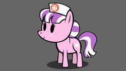 Size: 1920x1080 | Tagged: safe, artist:yoshigreenwater, nurse sweetheart, adobe flash, paper mario, paper pony, smiling, solo, style emulation, vector