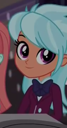 Size: 300x571 | Tagged: safe, screencap, frosty orange, equestria girls, friendship games, background human, cute, looking at you, smiling, solo