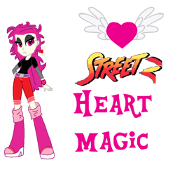 Size: 664x652 | Tagged: safe, artist:theinfinitypower487, oc, oc only, oc:heart magic, equestria girls, boots, clothes, equestria girls-ified, female, hairclip, heart, jeans, quality, solo, wings