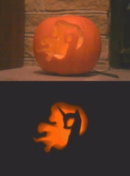 Size: 575x778 | Tagged: safe, artist:joolzanfire, nightmare moon, jack-o-lantern, pumpkin, solo