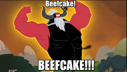 Size: 1042x591 | Tagged: safe, screencap, lord tirek, twilight's kingdom, aura, beefcake, eric cartman, glow, grin, growth, image macro, meme, muscle expansion, muscles, solo, south park