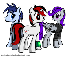 Size: 4267x3200 | Tagged: safe, artist:koshakevich, oc, oc only, oc:blackjack, oc:morning glory (project horizons), oc:p-21, pony, unicorn, fallout equestria, fallout equestria: project horizons, simple background, transparent background, vector