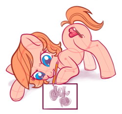 Size: 755x707 | Tagged: safe, artist:mcponyponypony, oc, oc only, oc:redliner, earth pony, pony, backbend, solo