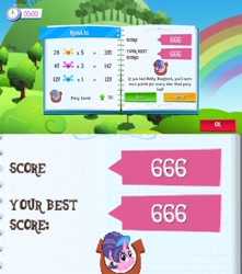 Size: 800x906 | Tagged: safe, screencap, cookie crumbles, 666, betty bouffant, gameloft, number of the beast, satanic