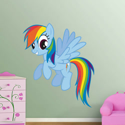 Size: 628x628 | Tagged: safe, derpibooru import, rainbow dash, fathead, irl, mural, photo, ponies in real life, solo, wall decal