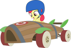 Size: 7164x4850 | Tagged: safe, artist:pink1ejack, apple bloom, earth pony, pony, the cart before the ponies, absurd resolution, cart, female, filly, foal, helmet, open mouth, simple background, solo, transparent background, vector