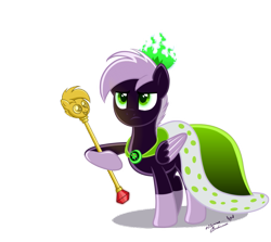 Size: 947x843 | Tagged: safe, artist:gryphonia, crown of fire, danny phantom, ponified, ring of rage, solo, twilight scepter, unamused