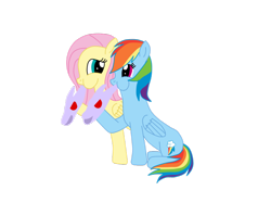 Size: 1024x765 | Tagged: safe, artist:raikuraikaze-chan, derpibooru import, fluttershy, rainbow dash, pegasus, pony, blowing, cloudrunner flute, flute, musical instrument, puffy cheeks