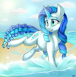 Size: 2360x2387 | Tagged: safe, artist:shyshyoctavia, oc, oc only, oc:aqua wish, solo, water