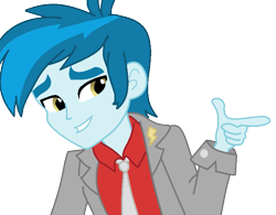 Size: 833x650 | Tagged: safe, artist:pdorothynics, thunderbass, equestria girls, background human, solo