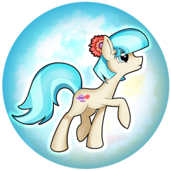 Size: 900x900 | Tagged: safe, artist:flamevulture17, coco pommel, orb, raised hoof, solo