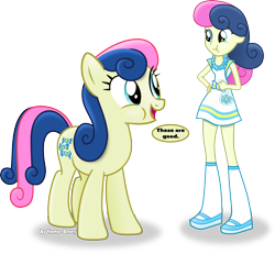 Size: 3752x3467 | Tagged: safe, artist:vector-brony, bon bon, sweetie drops, equestria girls, eating, high res, human ponidox, self ponidox, square crossover