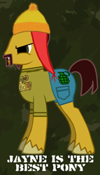 Size: 300x525 | Tagged: safe, pony creator, best pony, firefly (series), jayne cobb, ponified, solo