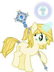 Size: 3000x4013 | Tagged: safe, artist:ruinedomega, oc, oc only, oc:pure heart, pony, unicorn, solo, staff, standing, warcraft, world of warcraft