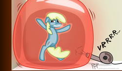 Size: 1316x768 | Tagged: safe, artist:pooltoypony, oc, oc only, balloon, blowing up balloons, compression, inflating, solo