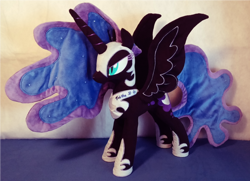 Size: 1280x929 | Tagged: safe, artist:equestriaplush, nightmare moon, irl, photo, plushie, signature, solo, tabitha st. germain