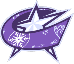 Size: 1186x1024 | Tagged: safe, artist:lyraheartstrngs, columbus blue jackets, crystal empire, hockey, logo, logo parody, nhl, rushed