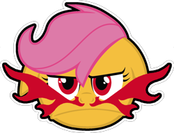 Size: 1198x914 | Tagged: safe, artist:lyraheartstrngs, scootaloo, calgary flames, fire, hockey, logo, logo parody, nhl